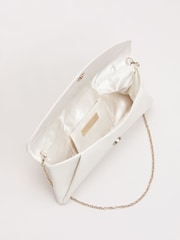 Phase Eight Cream Leather Clutch Bag - Image 4 of 8