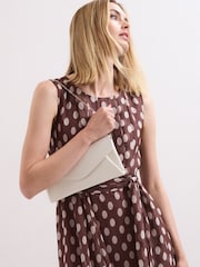 Phase Eight Cream Leather Clutch Bag - Image 6 of 8