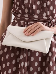 Phase Eight Cream Leather Clutch Bag - Image 7 of 8