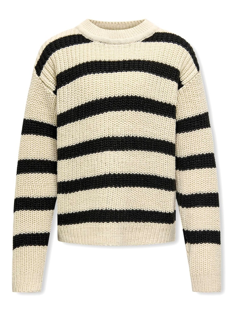 ONLY KIDS Stripe Long Sleeve White Jumper - Image 1 of 3 ONLY KIDS Stripe Long Sleeve White Jumper - Image 1 of 3