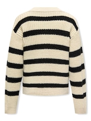 ONLY KIDS Stripe Long Sleeve White Jumper - صورة 2 من 3