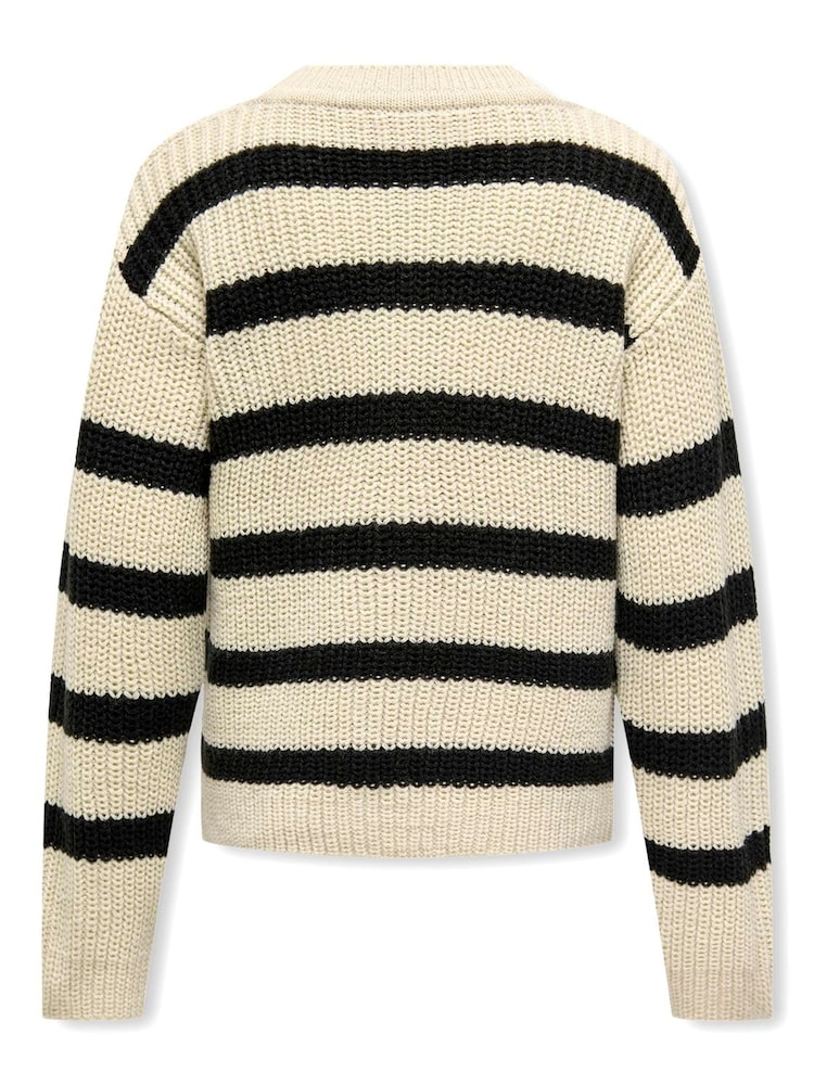 ONLY KIDS Stripe Long Sleeve White Jumper - Image 2 of 3 ONLY KIDS Stripe Long Sleeve White Jumper - Image 2 of 3