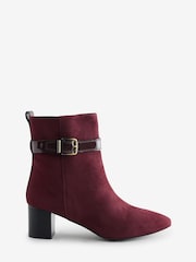 Jones Bootmaker Red Nia Leather Buckle Fasten Boots - Image 1 of 1