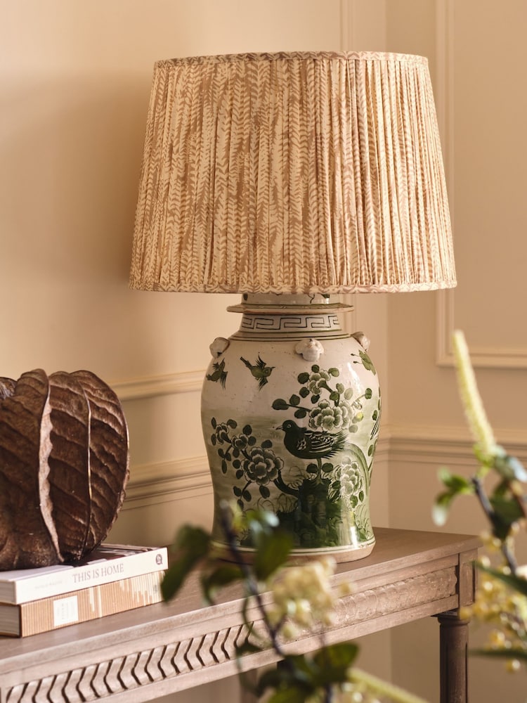 Oka Elemeri Pleated Silk Lampshade 45cm - Bild 1 von 3