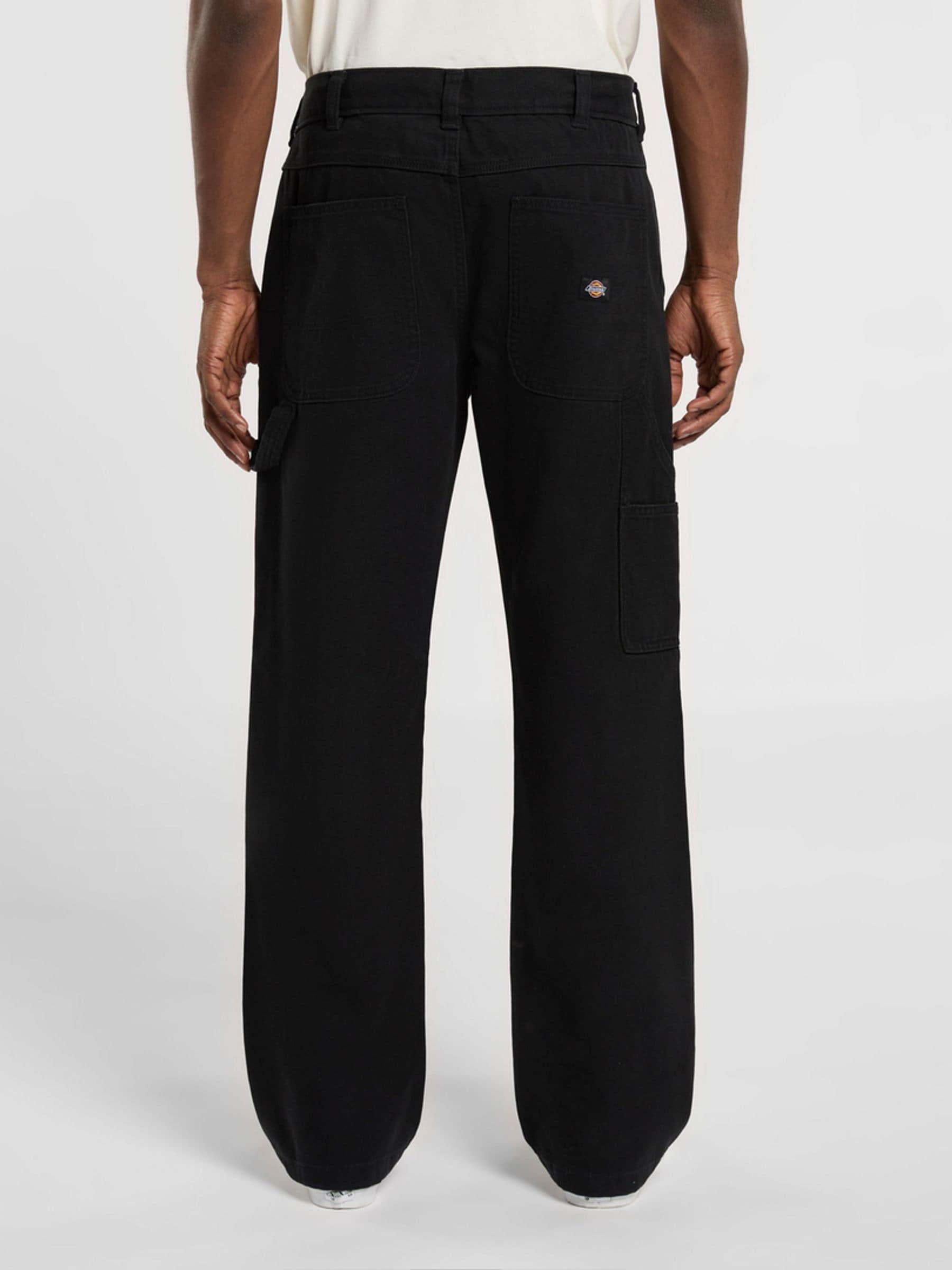 Buy Dickies Black Carpenter Canvas Straight Leg Trousers from Next
