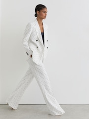 Reiss Beatrix Polka-Dot Wide-Leg Suit Trousers - תמונה 1 מתוך 7
