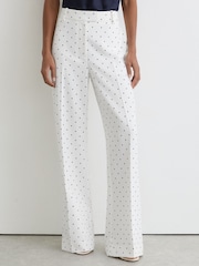 Reiss Beatrix Polka-Dot Wide-Leg Suit Trousers - תמונה 3 מתוך 7
