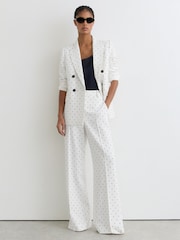 Reiss Beatrix Polka-Dot Wide-Leg Suit Trousers - תמונה 4 מתוך 7