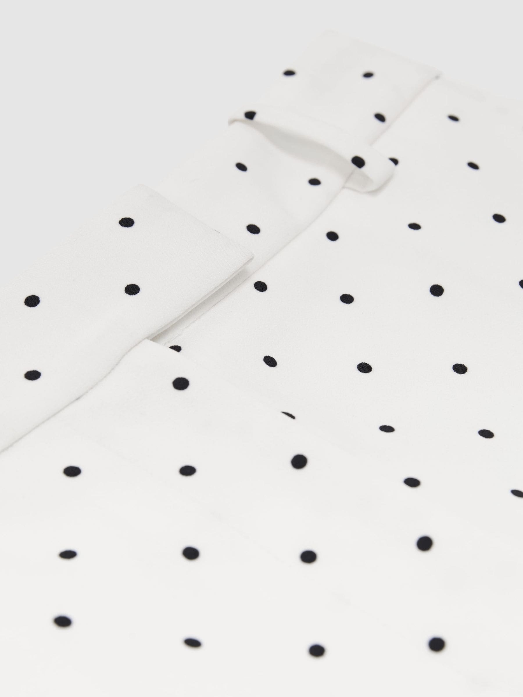 Buy Reiss White/Navy Beatrix Polka-Dot Wide-Leg Suit Trousers from