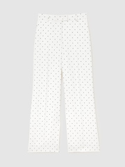 Reiss White/Navy Beatrix Petite Polka-Dot Wide-Leg Suit Trousers - Image 2 of 8