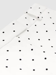 Reiss White/Navy Beatrix Petite Polka-Dot Wide-Leg Suit Trousers - Image 7 of 8