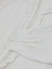 Reiss Ivory Clemmie Cotton Cheesecloth Long-Sleeve Top - Image 7 of 7