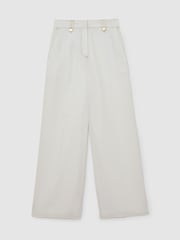Reiss Kaia Lyocell Topstitched Wide-Leg Trousers - Imaginea 2 din 8
