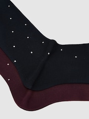 Reiss Mario Spot 2 Pack Cotton-Blend Polka-Dot Socks - Image 2 of 3