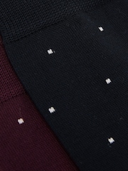 Reiss Mario Spot 2 Pack Cotton-Blend Polka-Dot Socks - Image 3 of 3