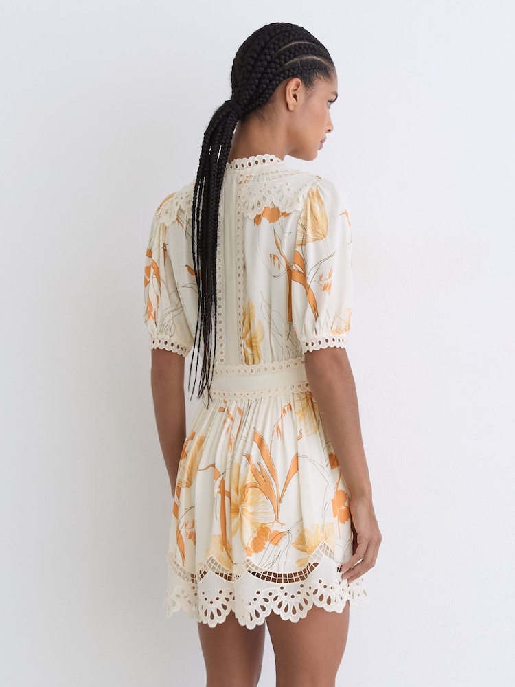 reiss orange lace dress Reiss