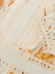 Reiss Lacey Floral-Print Lace-Trim Mini Dress - 6의 이미지 6