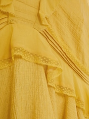 Reiss Yellow Frances Ruffle Babydoll Cami Top - Image 6 of 6