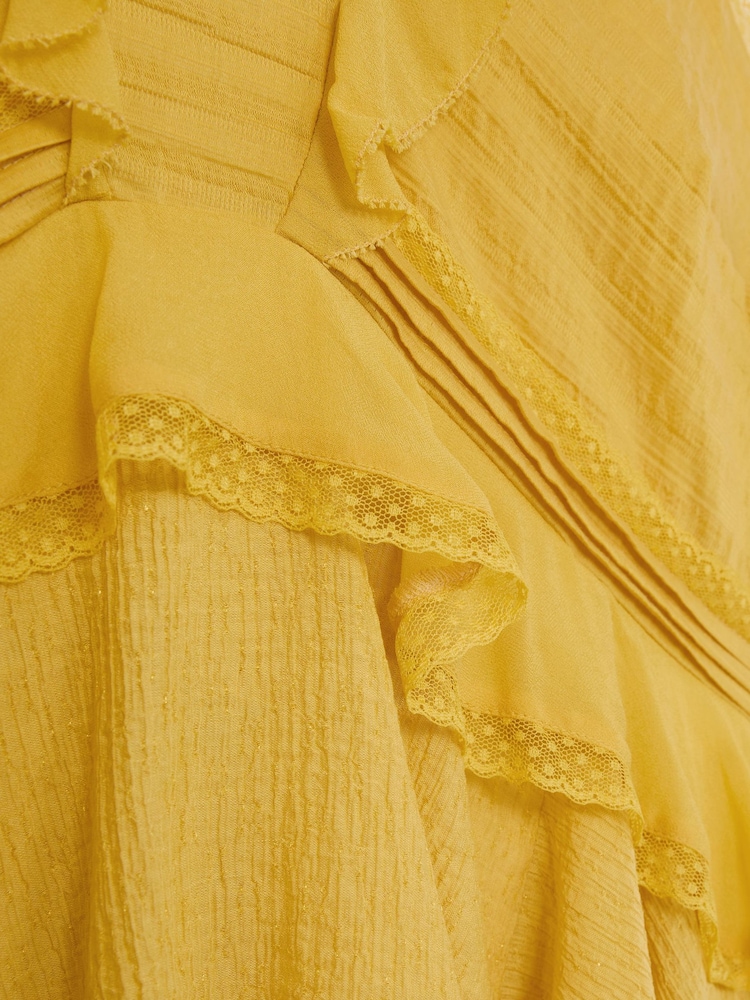 Reiss Yellow Frances Ruffle Babydoll Cami Top - Image 6 of 6