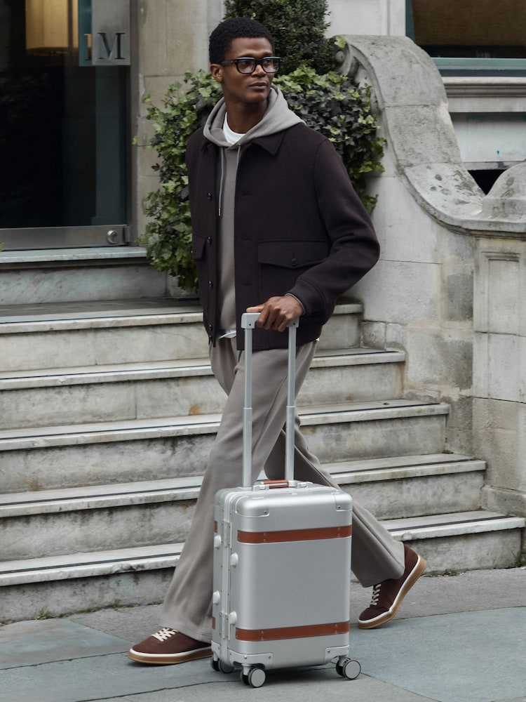 Reiss Silver Apollo Reiss | Journey Maker Hard-Shell Cabin Suitcase - Image 1 of 8 Reiss Silver Apollo Reiss | Journey Maker Hard-Shell Cabin Suitcase - Image 1 of 8