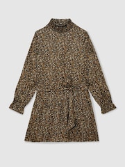 Reiss Black Darci Floral Metallic Flippy Mini Dress - Image 2 of 7