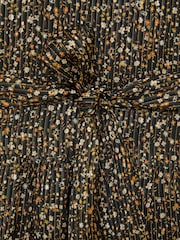 Reiss Black Darci Floral Metallic Flippy Mini Dress - Image 7 of 7