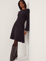 Monsoon Blue Tate Embellished Long Sleeve Knit Mini Dress - Image 5 of 6