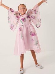 Monsoon Pink Pansy Print Party Dress - Image 1 of 4