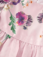Monsoon Pink Pansy Print Party Dress - Image 4 of 4