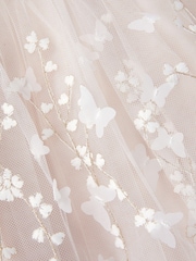 Monsoon Peach Baby Astrid Appliqué Butterfly Swing Dress - Image 4 of 4