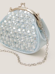 Monsoon Blue Sequin Embellished Clip Frame Bag - Image 3 of 4