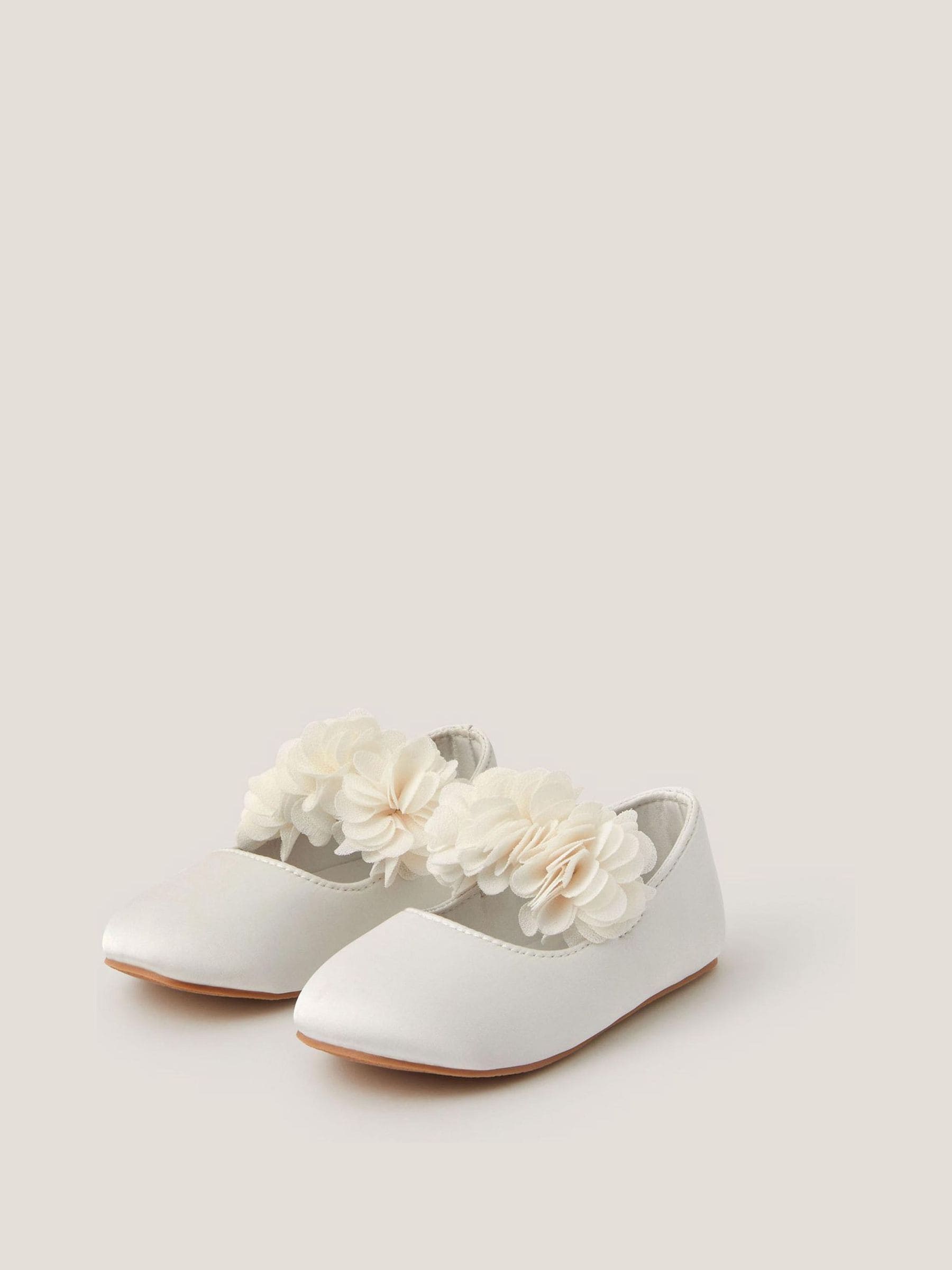 Monsoon Pink Baby Flower Pom Pom Walker Shoes view 1
