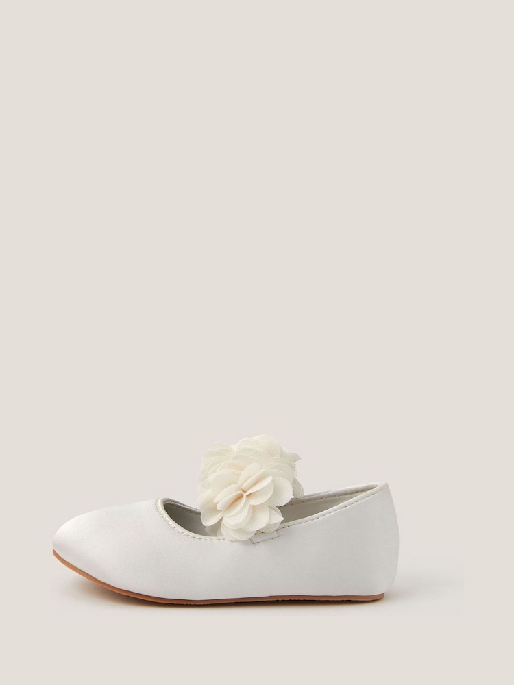 Monsoon Cream Baby Flower Pom Pom Walker Shoes - Image 3 of 3