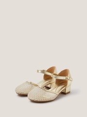 Monsoon Gold Diamanté Mesh Two Part Heels Shoes - Image 1 of 3