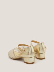 Monsoon Gold Diamanté Mesh Two Part Heels Shoes - Image 3 of 3