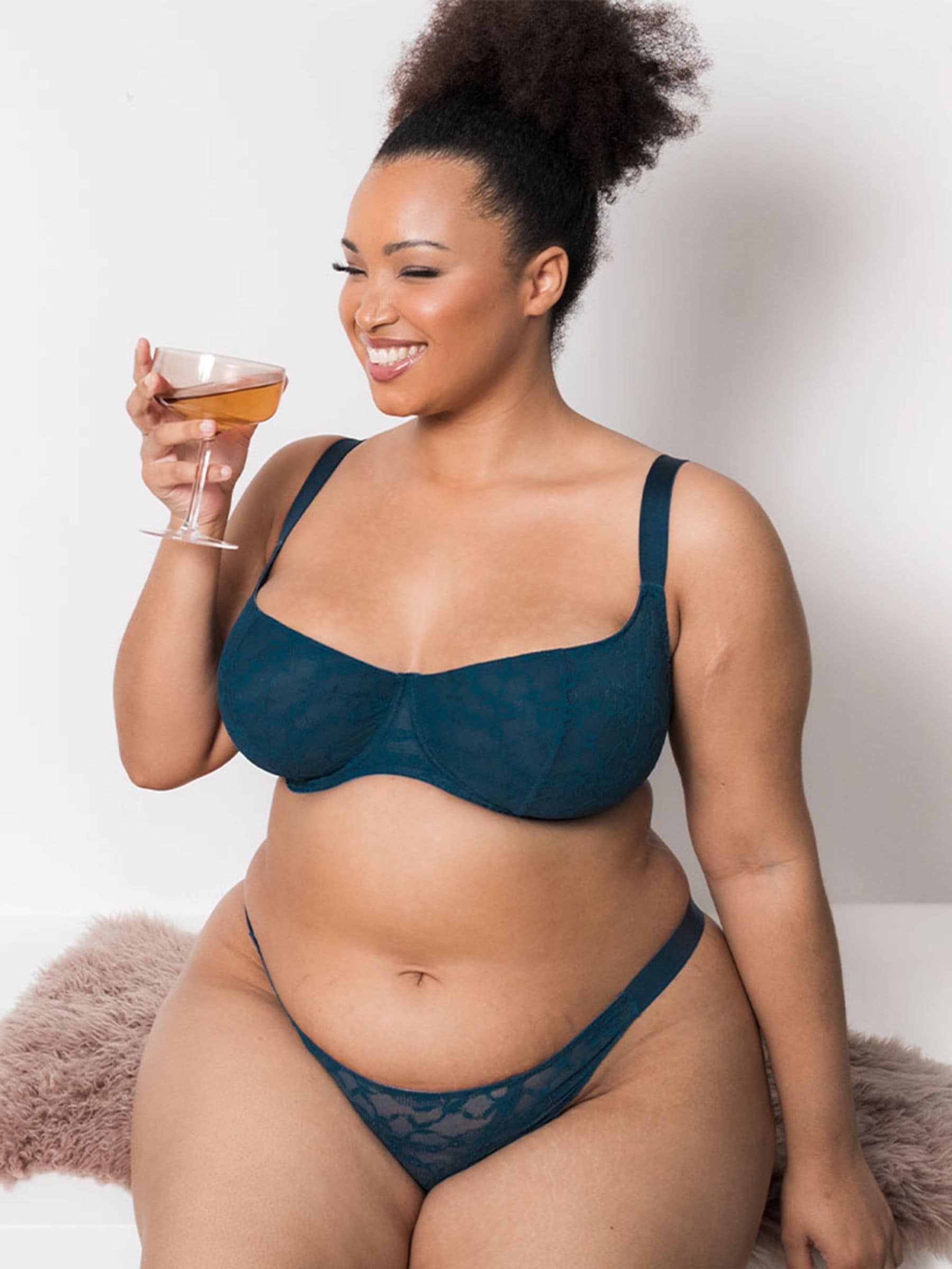 Curvy Kate Women's Blue All Night Lace Tanga Brazilian Briefs Knickers In Extra Large - Image 3