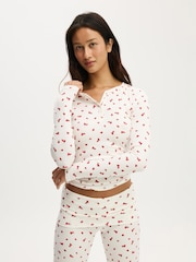 Cotton On Cream Airy Soft Henley Long Sleeve T-Shirt - Image 1 of 4