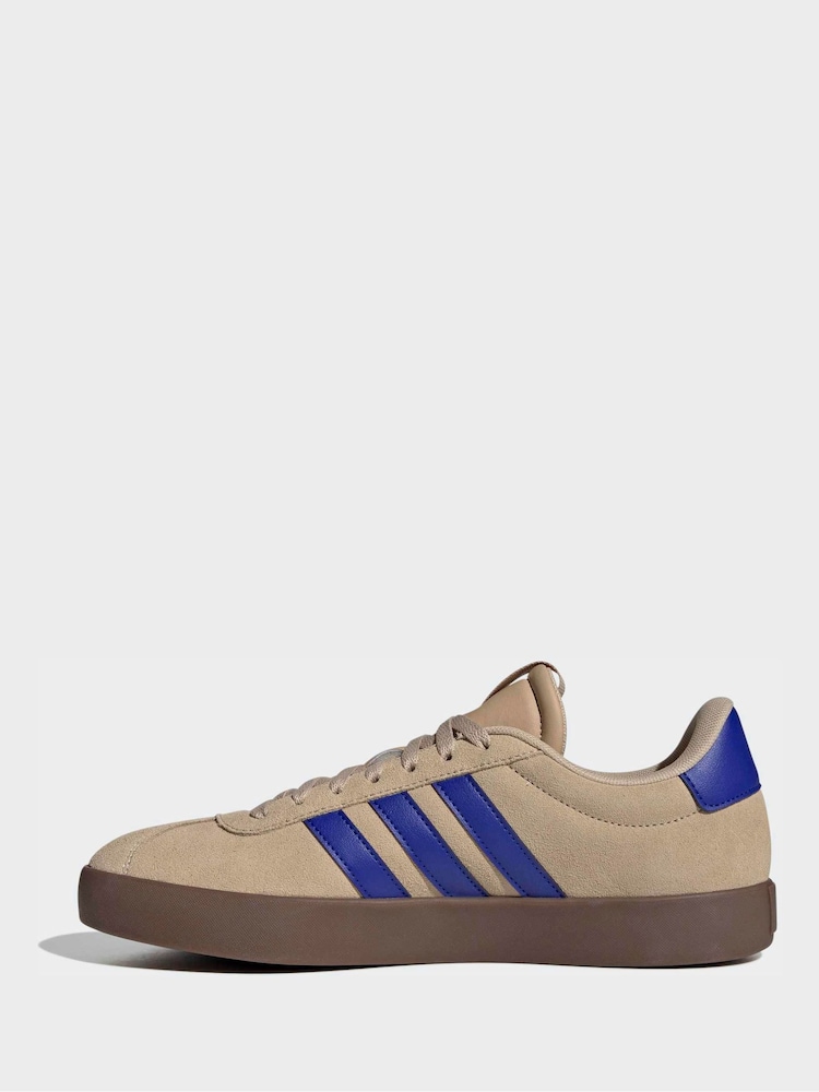 adidas Beige/Blue Vl Court 3.0 Trainers - Image 2 of 8