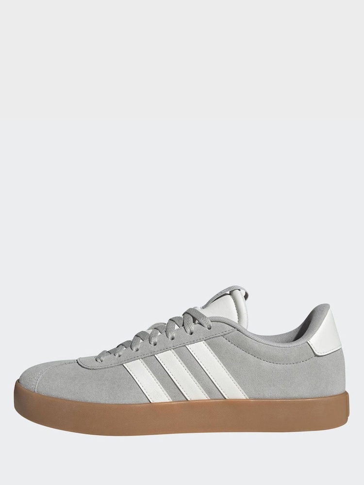 adidas Grey Vl Court 3.0 Trainers - Image 2 of 10