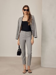 Neutral Dogtooth Slim Tailored Trousers - Image 1 of 8
