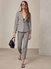 Neutral Dogtooth Slim Tailored Trousers - Image 2 of 8