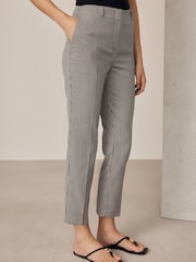 Neutral Dogtooth Slim Tailored Trousers - Image 3 of 8