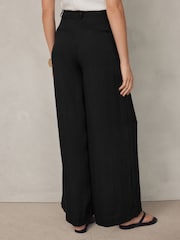Black Crinkle Palazzo Trousers - Image 4 of 8