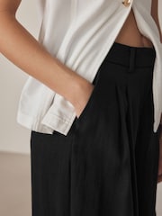 Black Crinkle Palazzo Trousers - Image 5 of 8