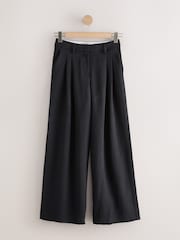 Black Crinkle Palazzo Trousers - Image 6 of 8
