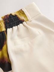 Floral Elastic Back Wide Leg Satin Trousers - Image 8 of 8