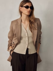 Chocolate Brown - Tie Waist Wide Leg Trousers - Image 4 of 8