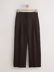 Chocolate Brown - Tie Waist Wide Leg Trousers - Image 6 of 8