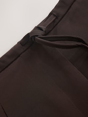 Chocolate Brown - Tie Waist Wide Leg Trousers - Image 7 of 8