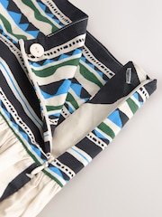 Cream/Blue Abstract Border Print Maxi Skirt - Image 9 of 9